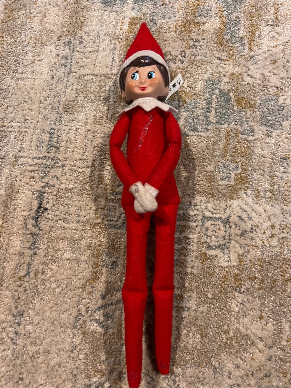 Red Holiday Elf on a shelf used